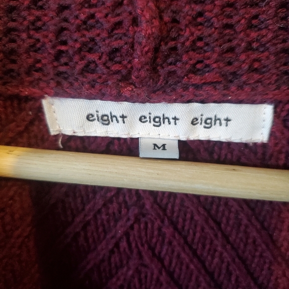 💚5/$25 888 Burganday Cotton Cowel Neck Split Side Knit Sweater Medium - Picture 5 of 6